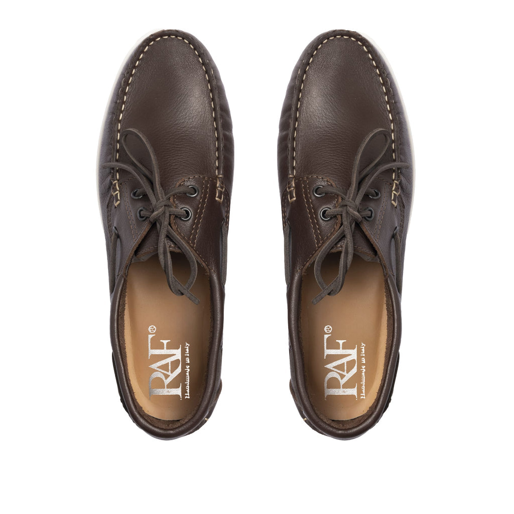 Mokassins Boot 01 mit dunkelbraunen Lederschnüren