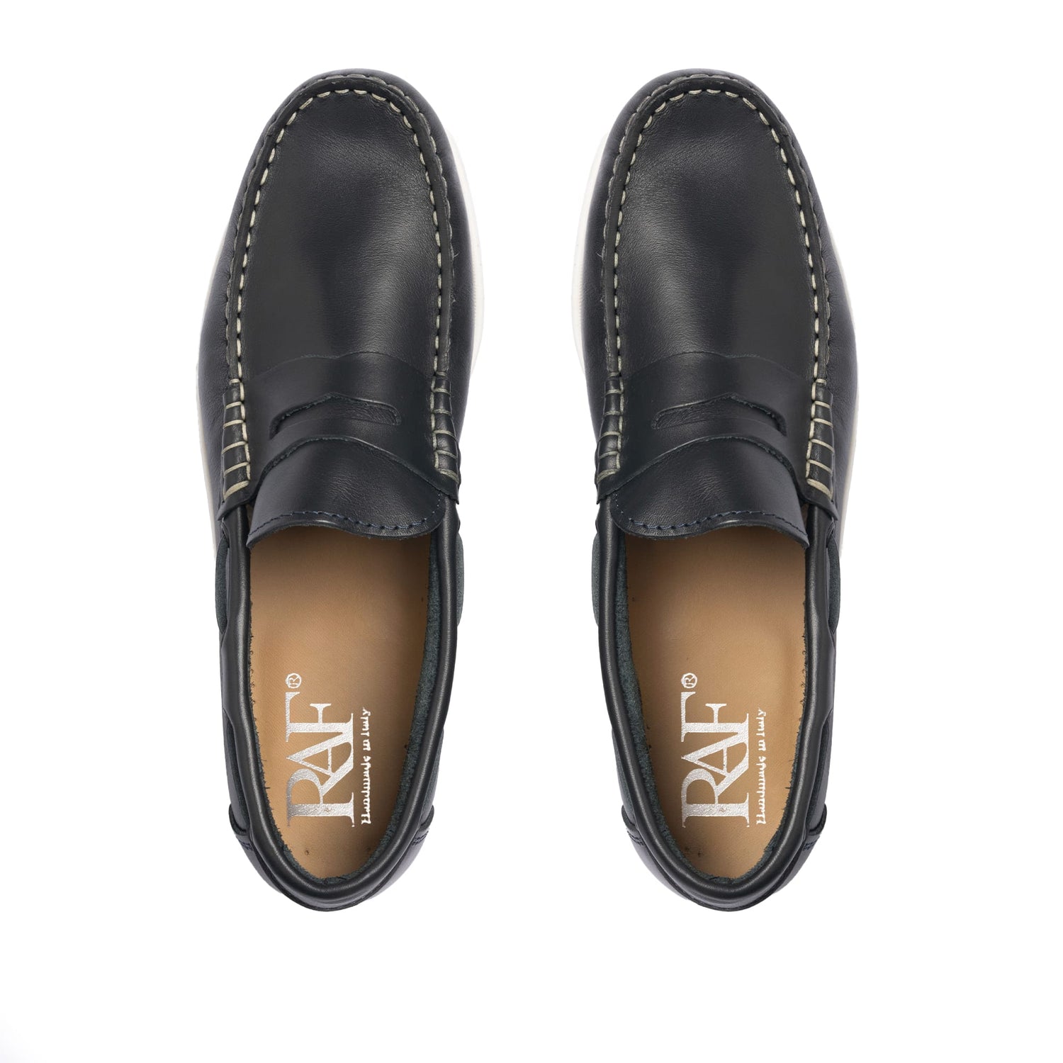 Bootsschuhe Barca 02 mit Riemchen aus Leder – Blau