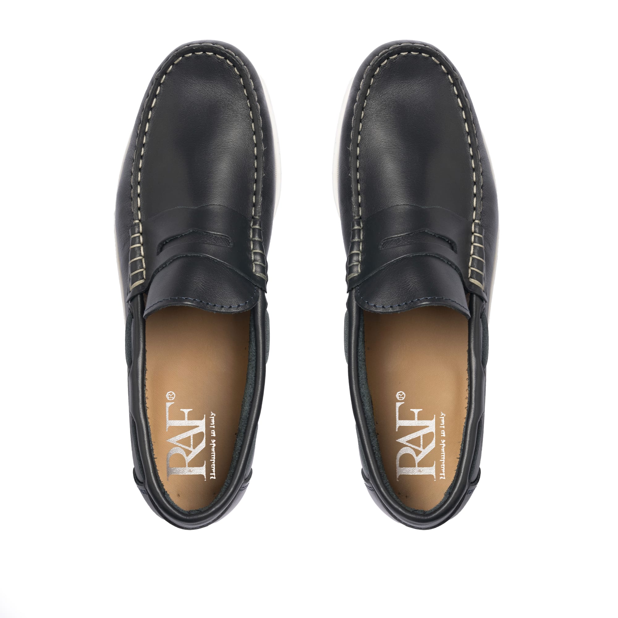 Bootsschuhe Barca 02 mit Riemchen aus Leder – Blau