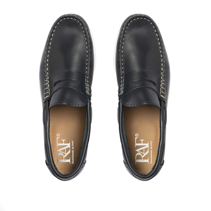Blau 02 Leder Bootsschuhe mit Bendina