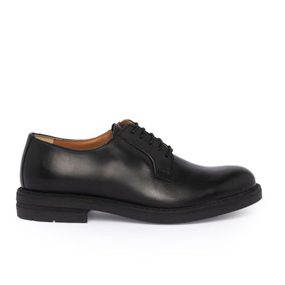 Derby-Schnürschuhe aus Leder – Schwarz