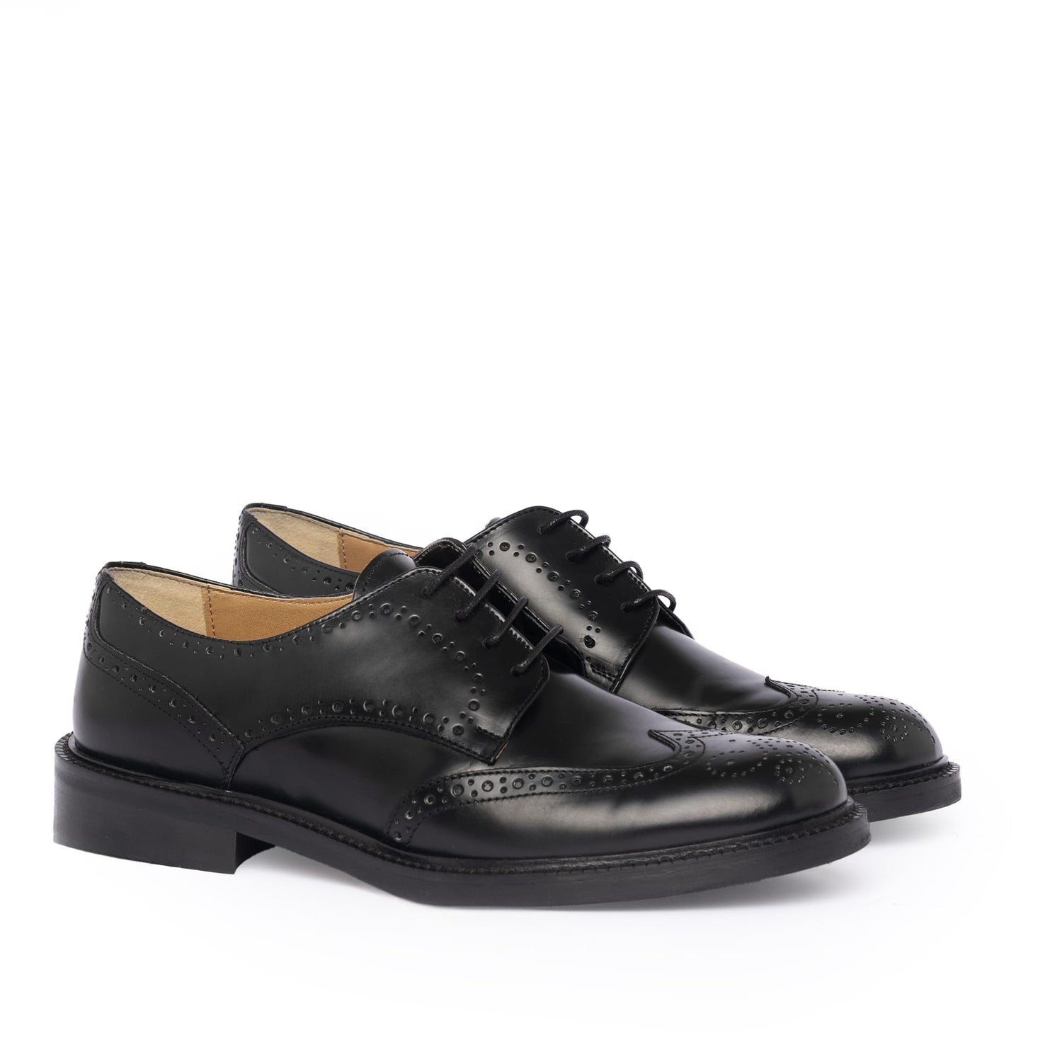 Damen-Oxfords aus gebürstetem Leder – Schwarz