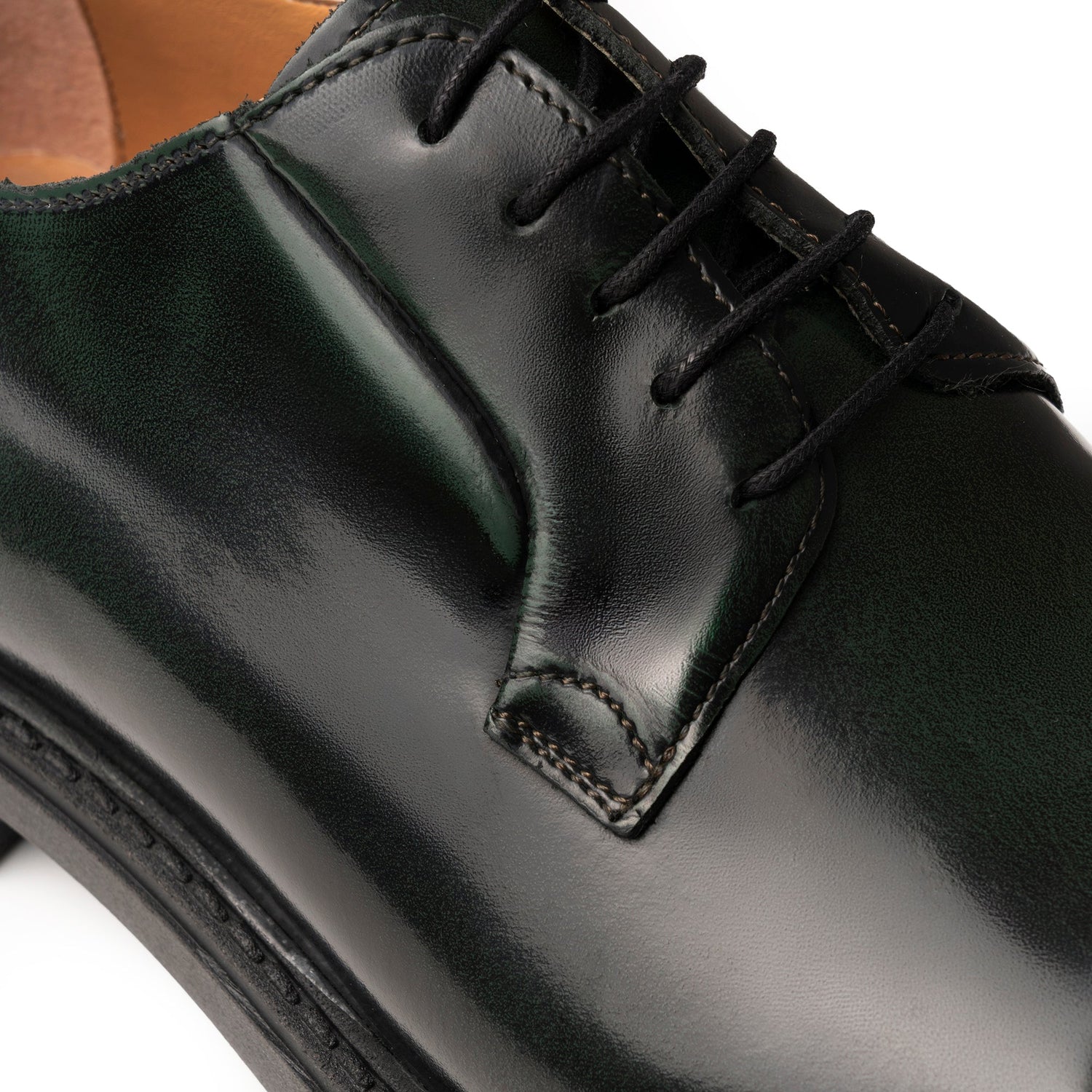 Derby-Schnürschuhe aus Leder – Grün