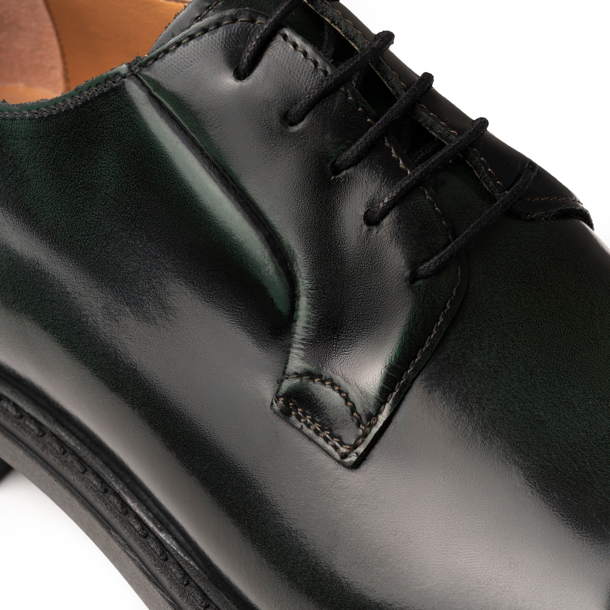 Derby-Schnürschuhe aus Leder – Grün