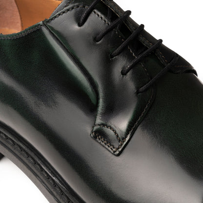 Derby-Schnürschuhe aus Leder – Grün