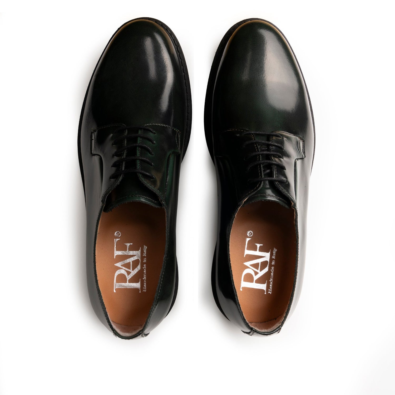 Derby-Schnürschuhe aus Leder – Grün