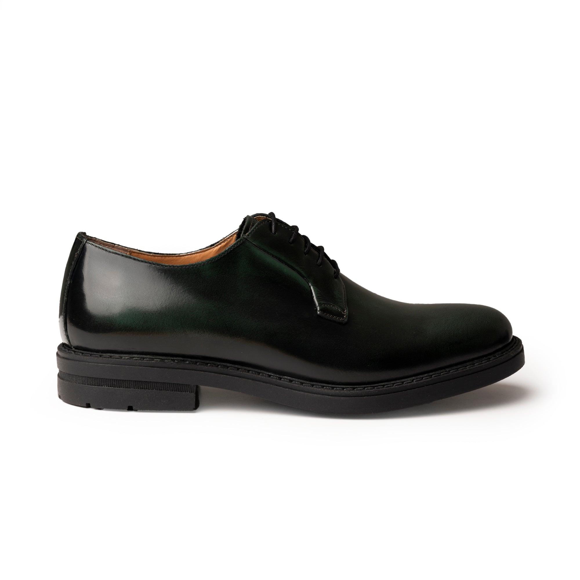 Derby-Schnürschuhe aus Leder – Grün