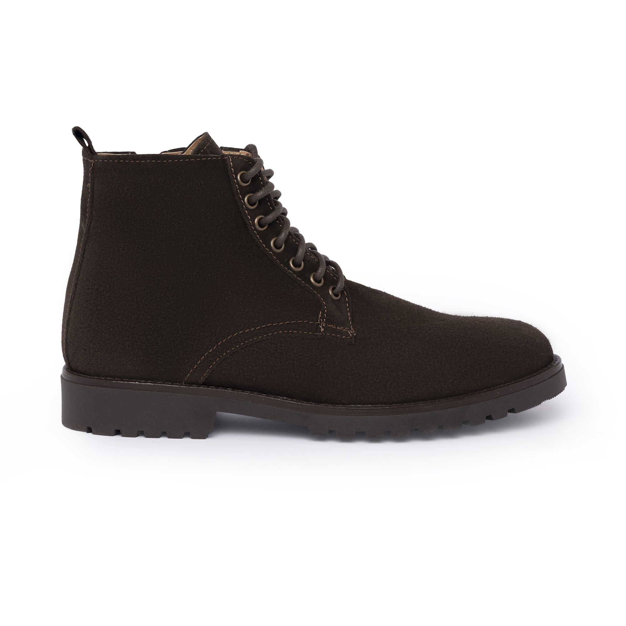 Glatte Stiefeletten aus Wildleder – Dunkelbraun