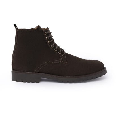 Glatte Stiefeletten aus Wildleder – Dunkelbraun