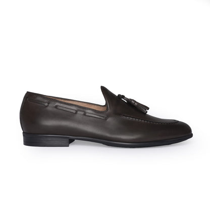 Loafer mit Schleife aus Leder – Dunkelbraun