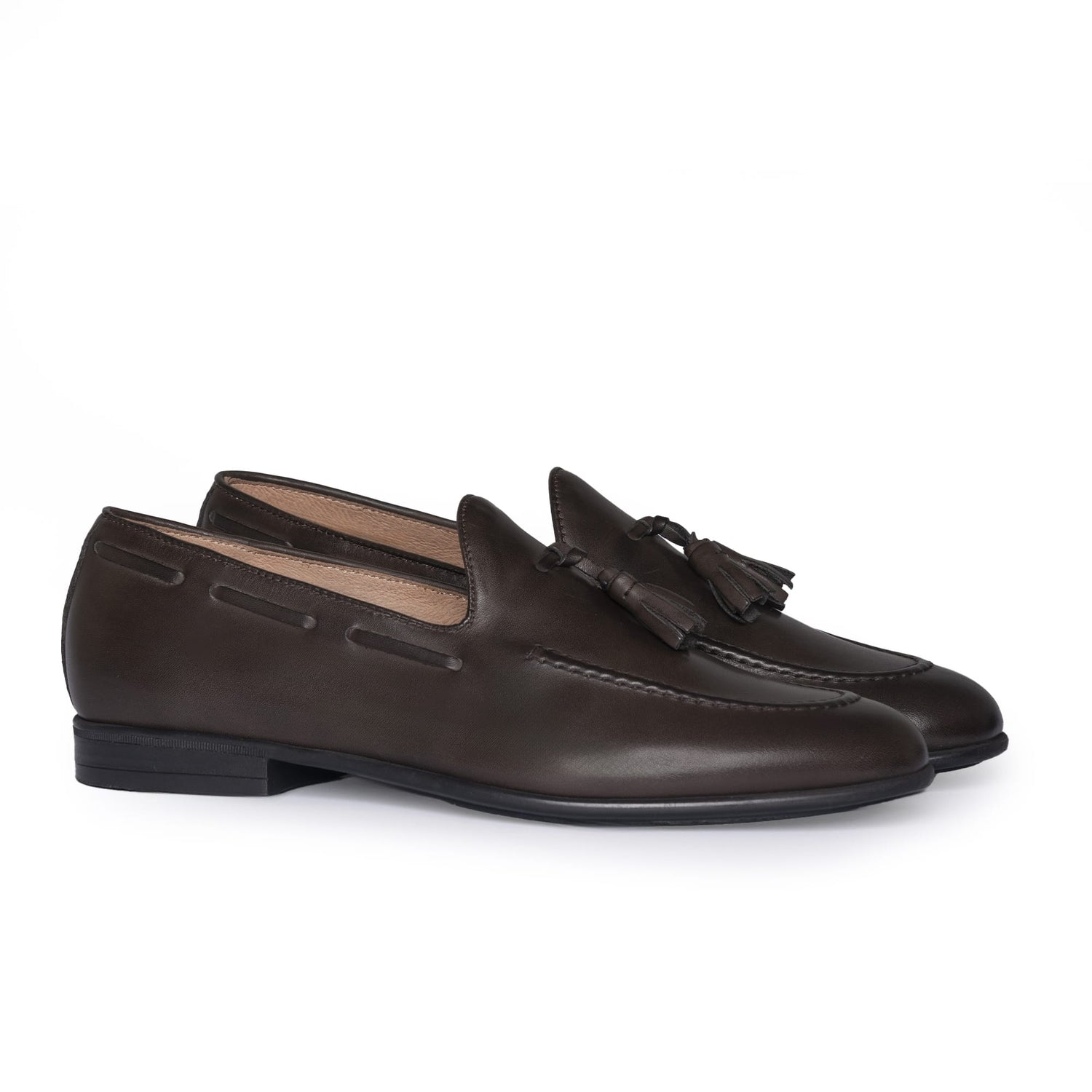 Loafer mit Schleife aus Leder – Dunkelbraun