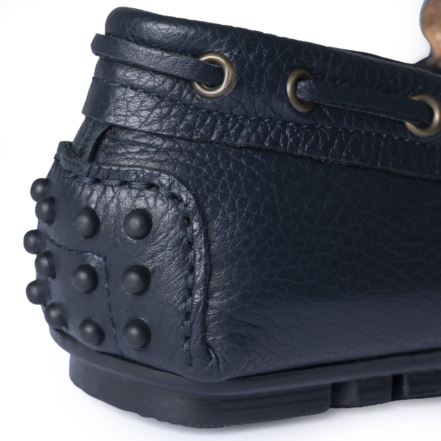Mokassins mit Gummisohle F.2 aus Leder – Blau