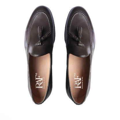 Loafer mit Schleife aus Leder – Dunkelbraun