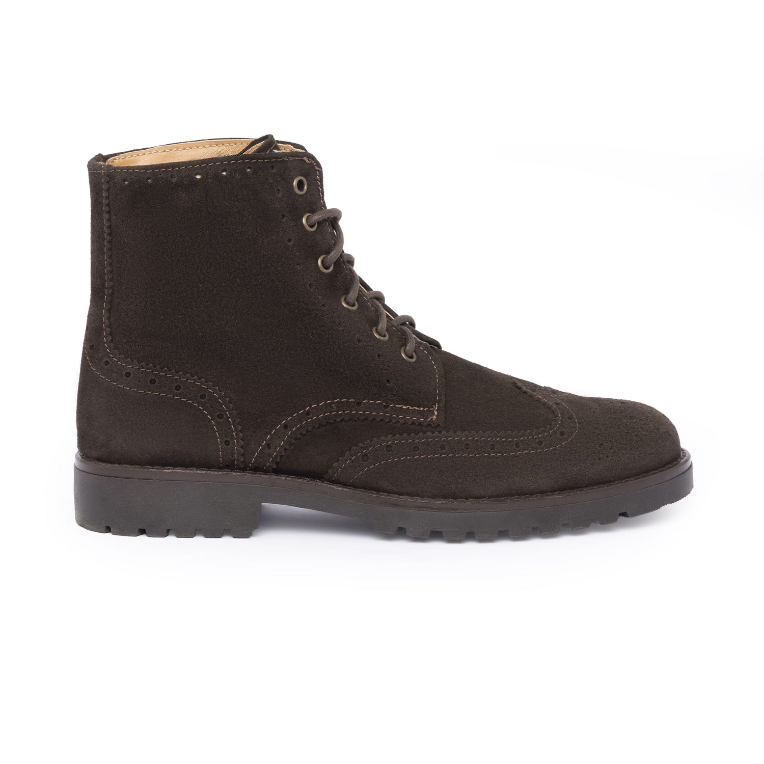 Verzierte Stiefeletten aus Wildleder – Dunkelbraun