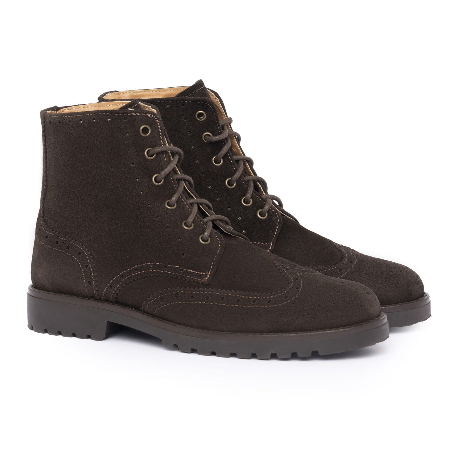 Verzierte Stiefeletten aus Wildleder – Dunkelbraun