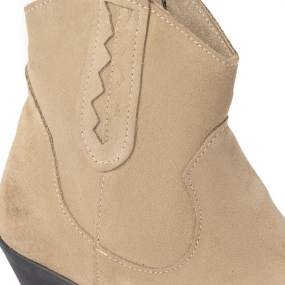 Damen-Texaner-Stiefeletten – Taupe
