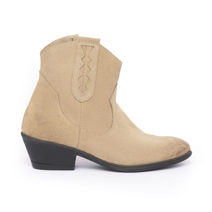 Damen-Texaner-Stiefeletten – Taupe
