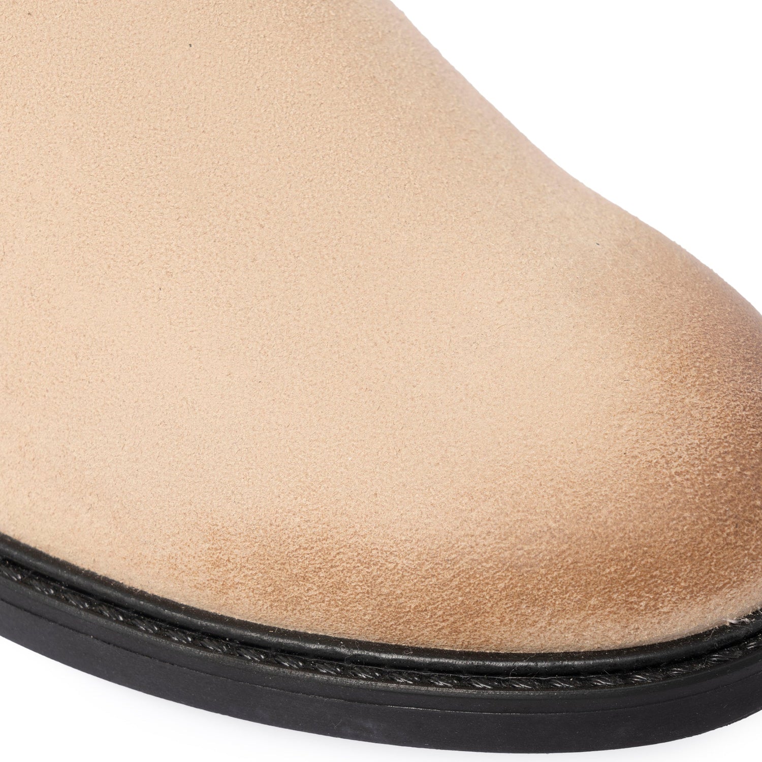 Damen-Beatles-Stiefeletten aus Wildleder – Taupe