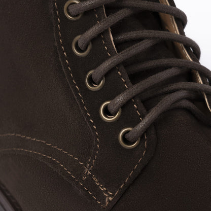 Glatte Stiefeletten aus Wildleder – Dunkelbraun