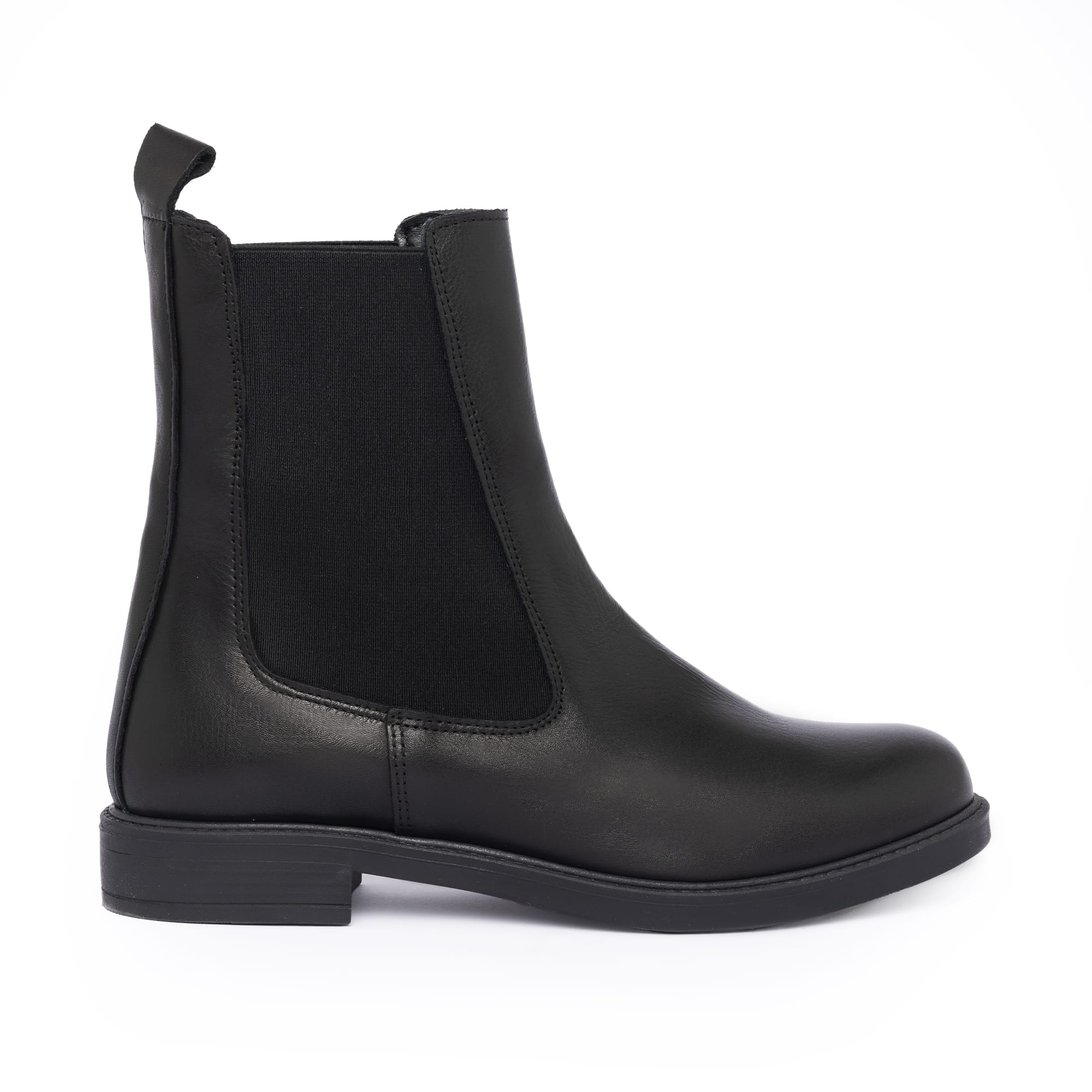 Damen-Beatles-Stiefeletten aus Leder – Schwarz