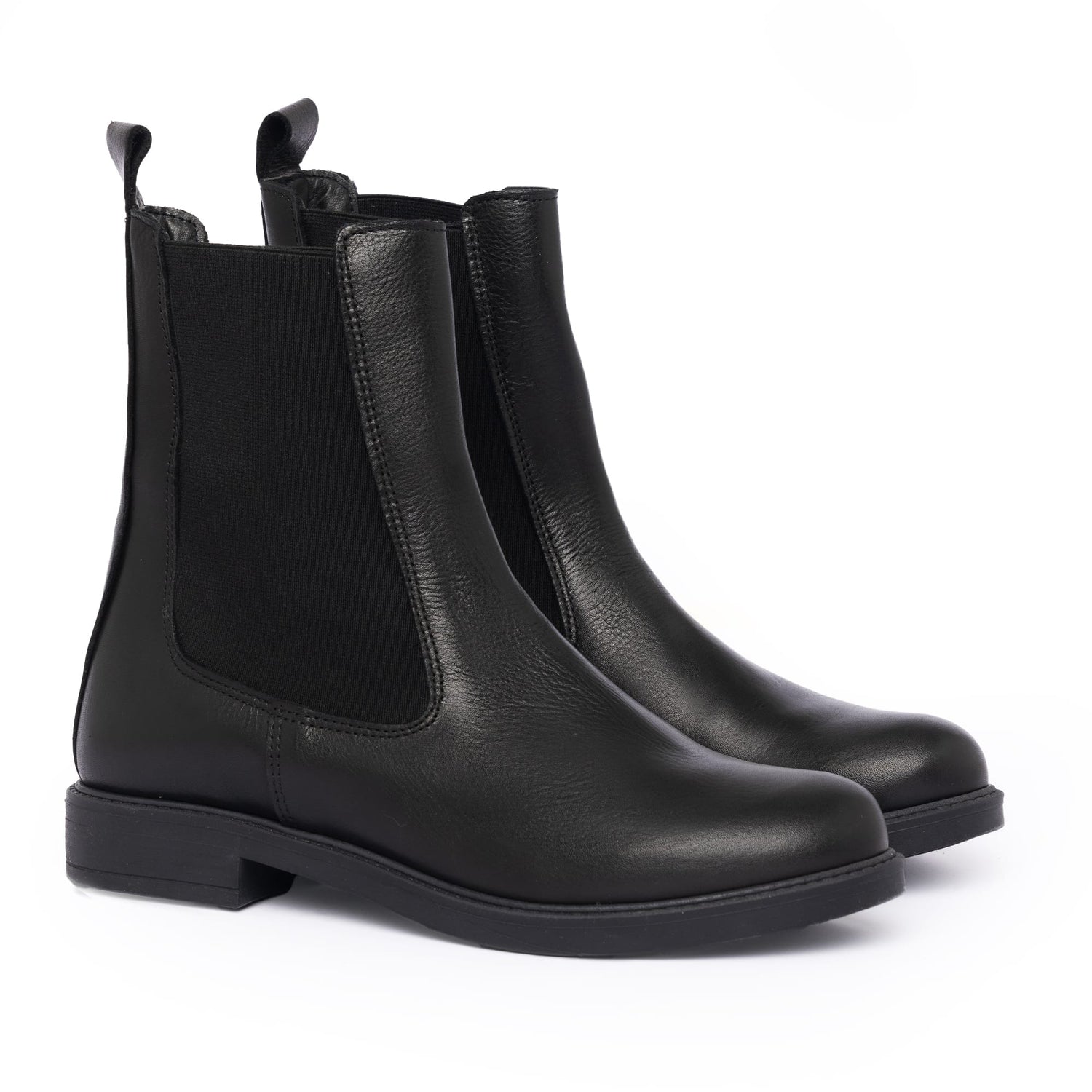Damen-Beatles-Stiefeletten aus Leder – Schwarz