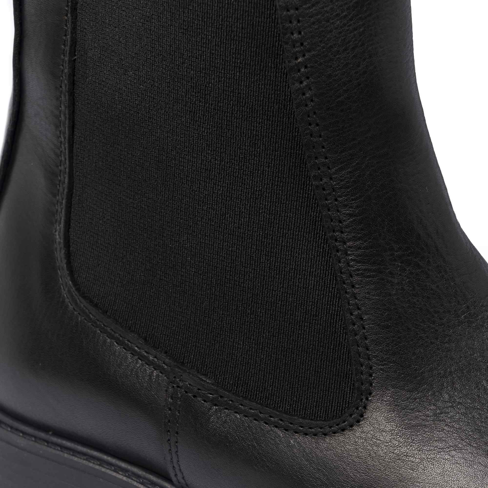 Damen-Beatles-Stiefeletten aus Leder – Schwarz