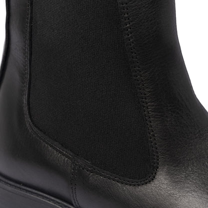 Damen-Beatles-Stiefeletten aus Leder – Schwarz