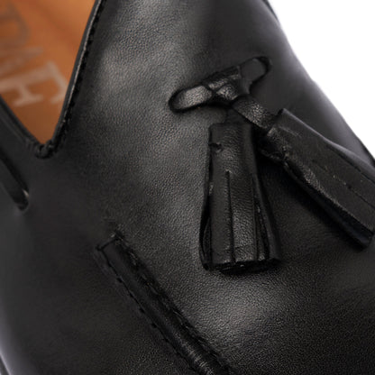 Loafer mit Schleife aus Leder – Schwarz