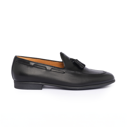 Loafer mit Schleife aus Leder – Schwarz