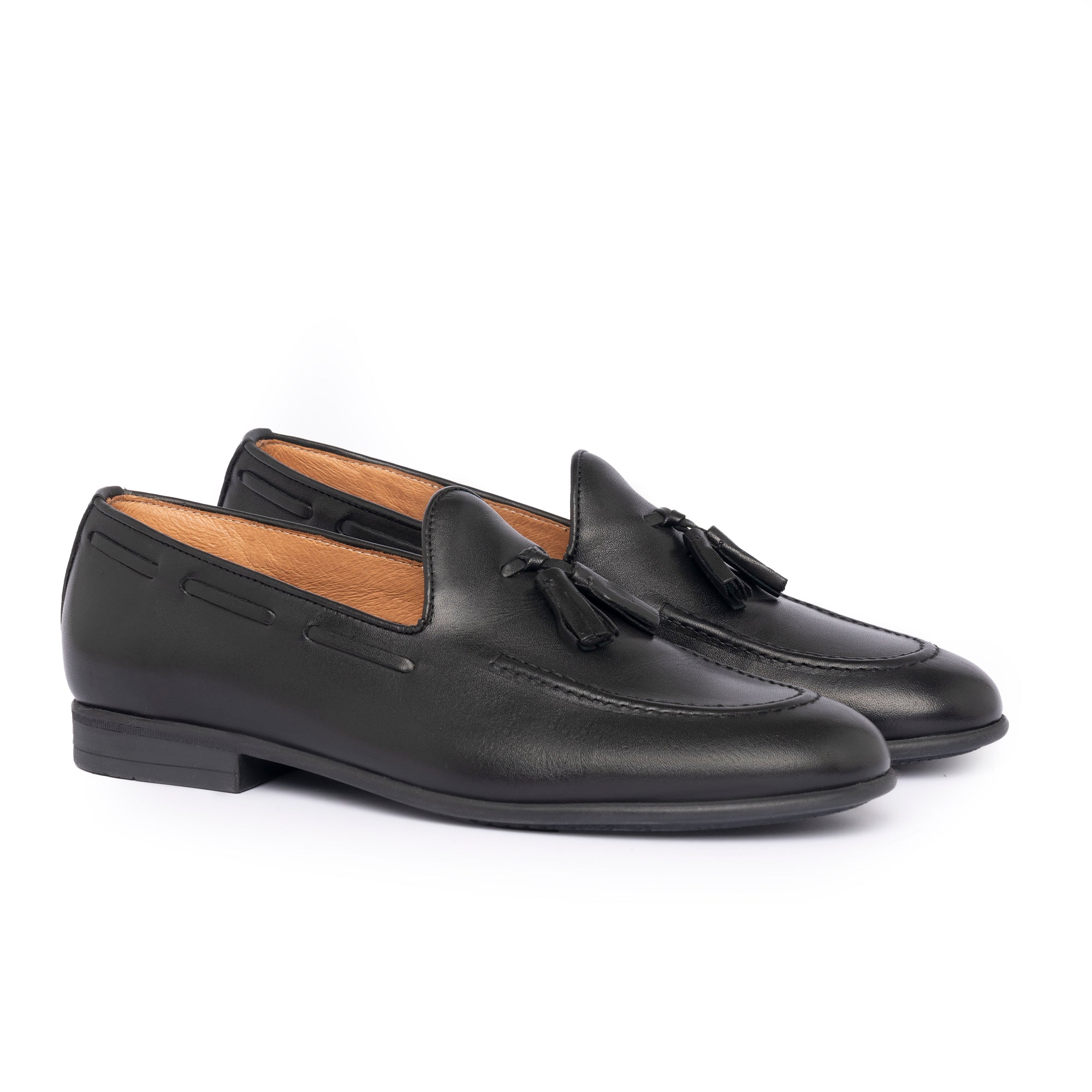 Loafer mit Schleife aus Leder – Schwarz