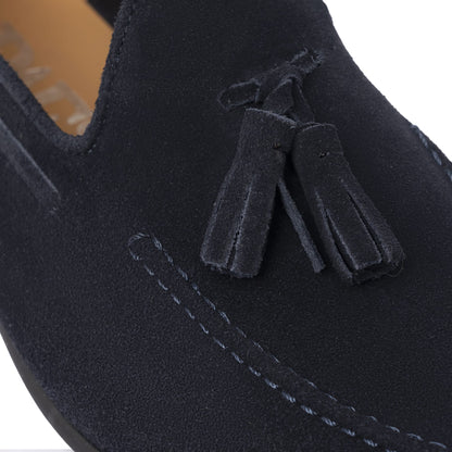 Loafer mit Schleife aus Wildleder – Blau