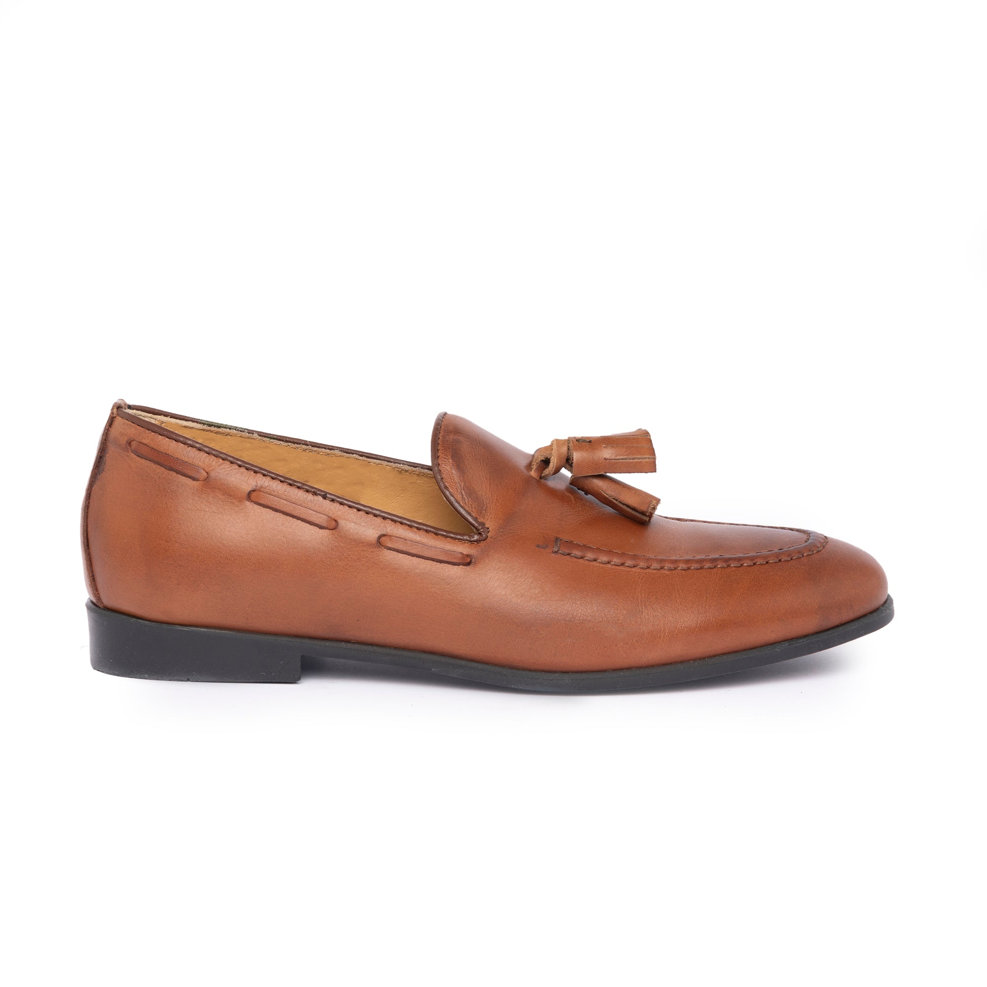 Loafer mit Schleife aus Leder – Cognac