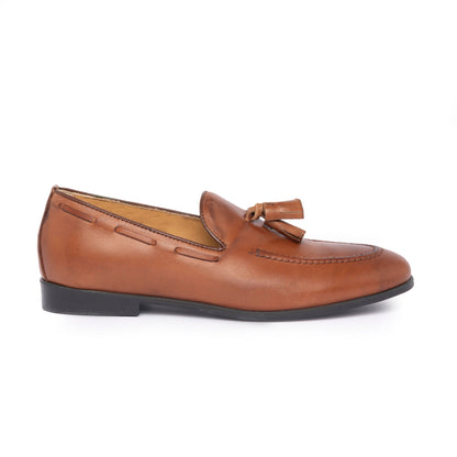 Loafer mit Schleife aus Leder – Cognac