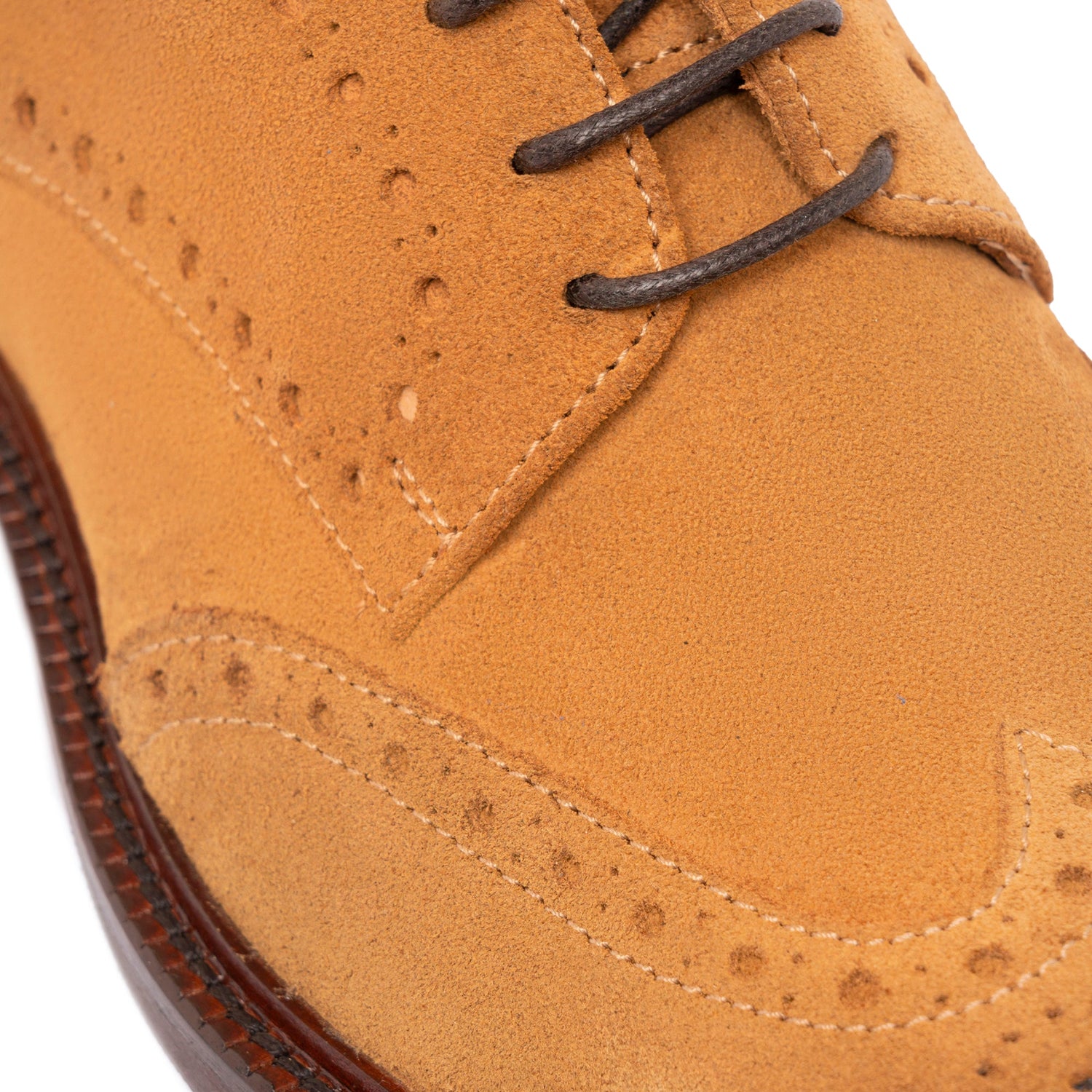 Damen-Derbies aus Wildleder – Cognac