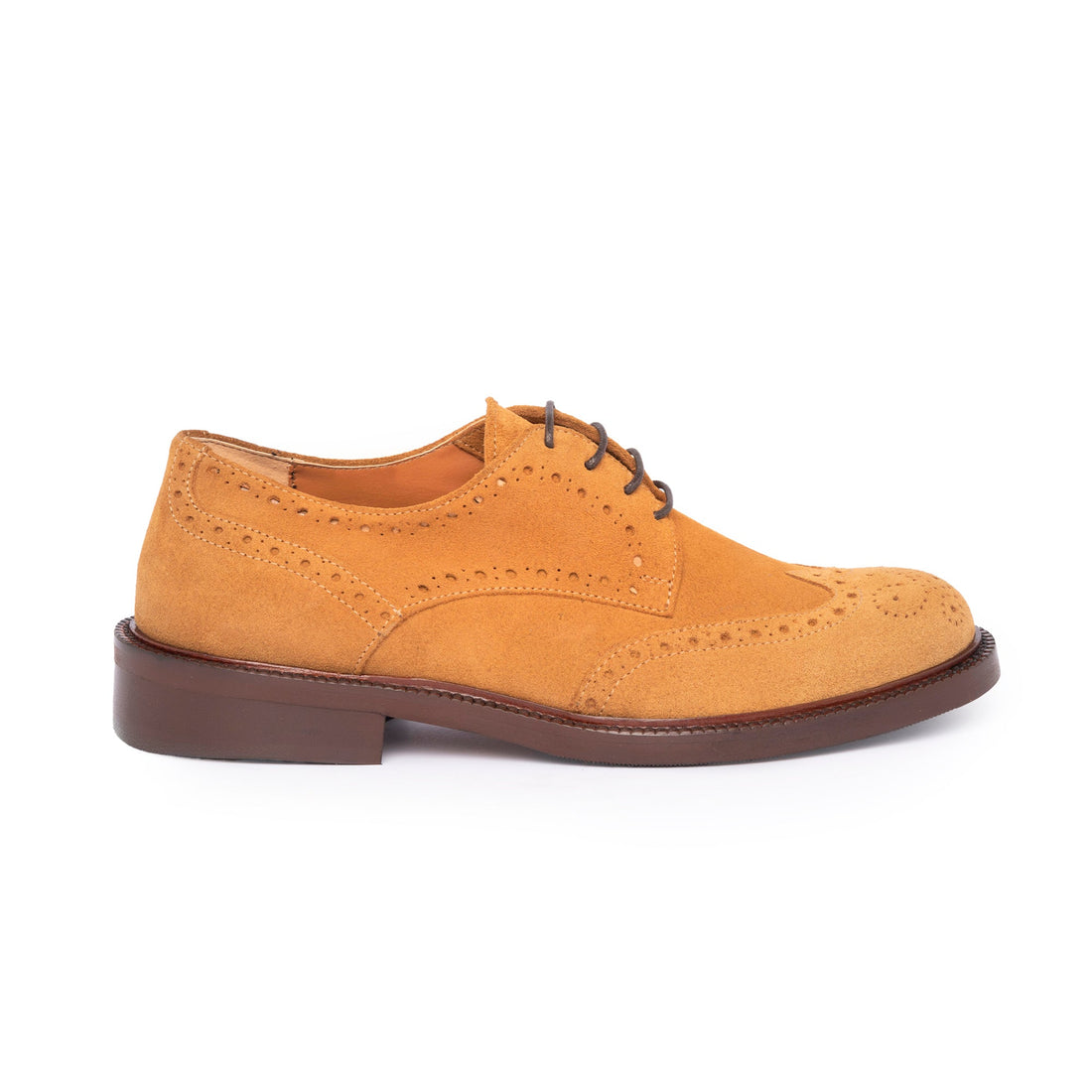 Damen-Derbies aus Wildleder – Cognac