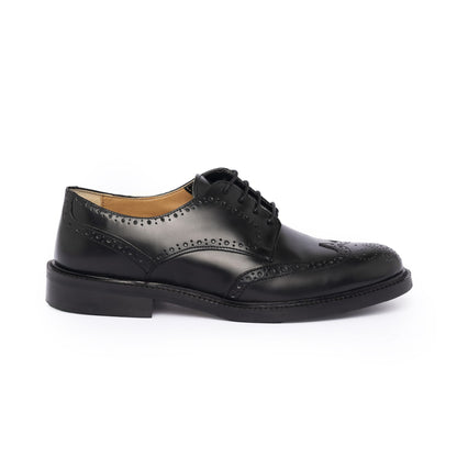 Damen-Oxfords aus gebürstetem Leder – Schwarz