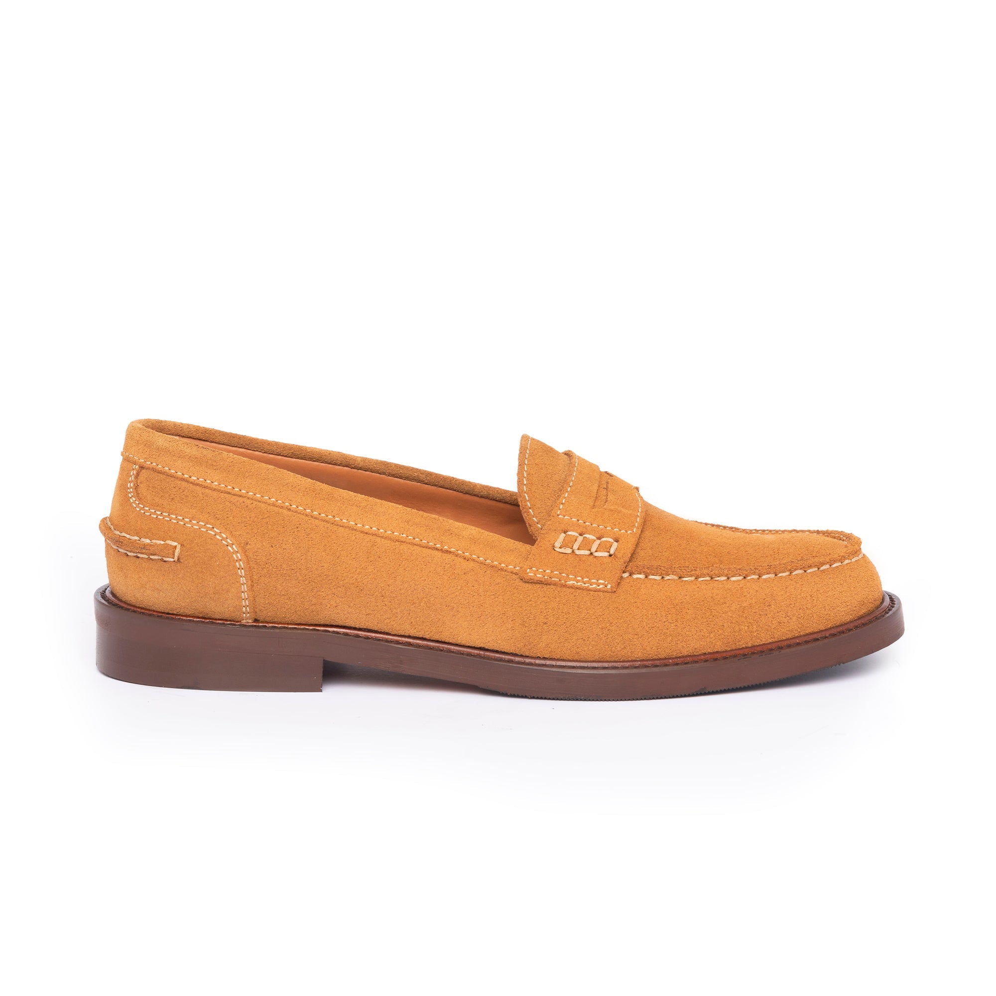 Damen-Mokassins aus Wildleder – Cognac