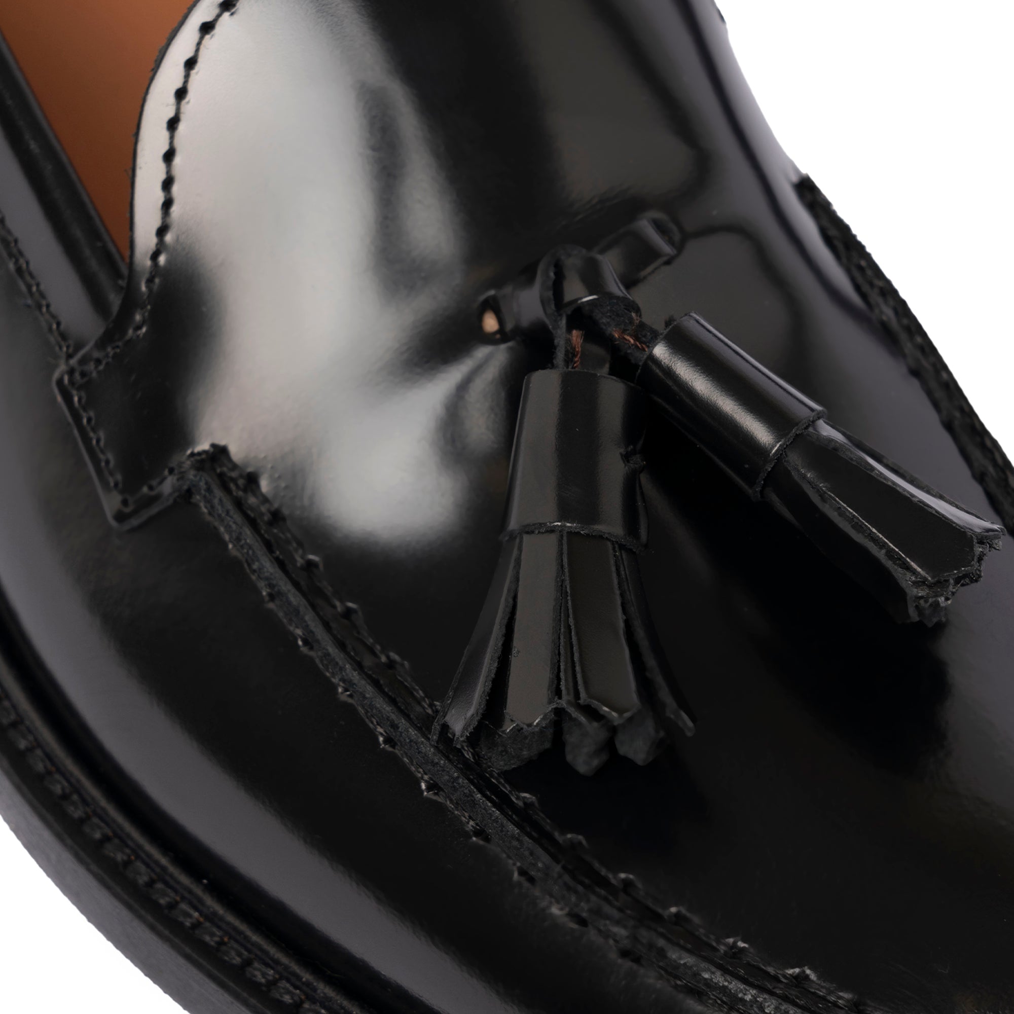 Damen-Leder-Mokassins A104PN mit Schleife – Schwarz
