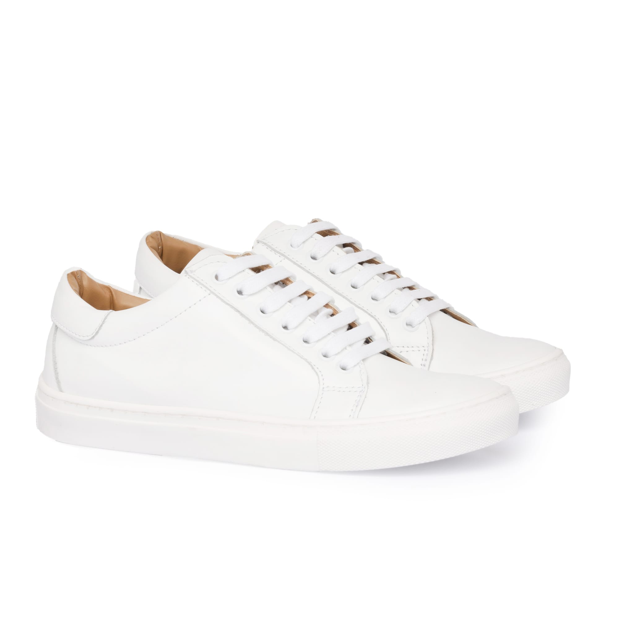 Damen-Sneakers aus Leder – Weiß