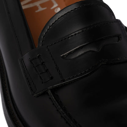 Damen-Loafer aus gebürstetem Leder – Schwarz