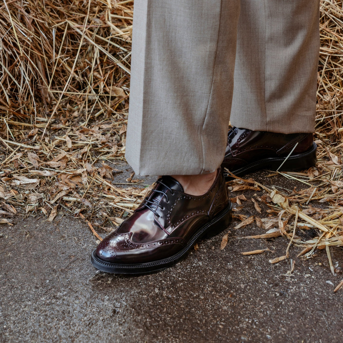 Damen-Derbies aus Leder – Bordeaux