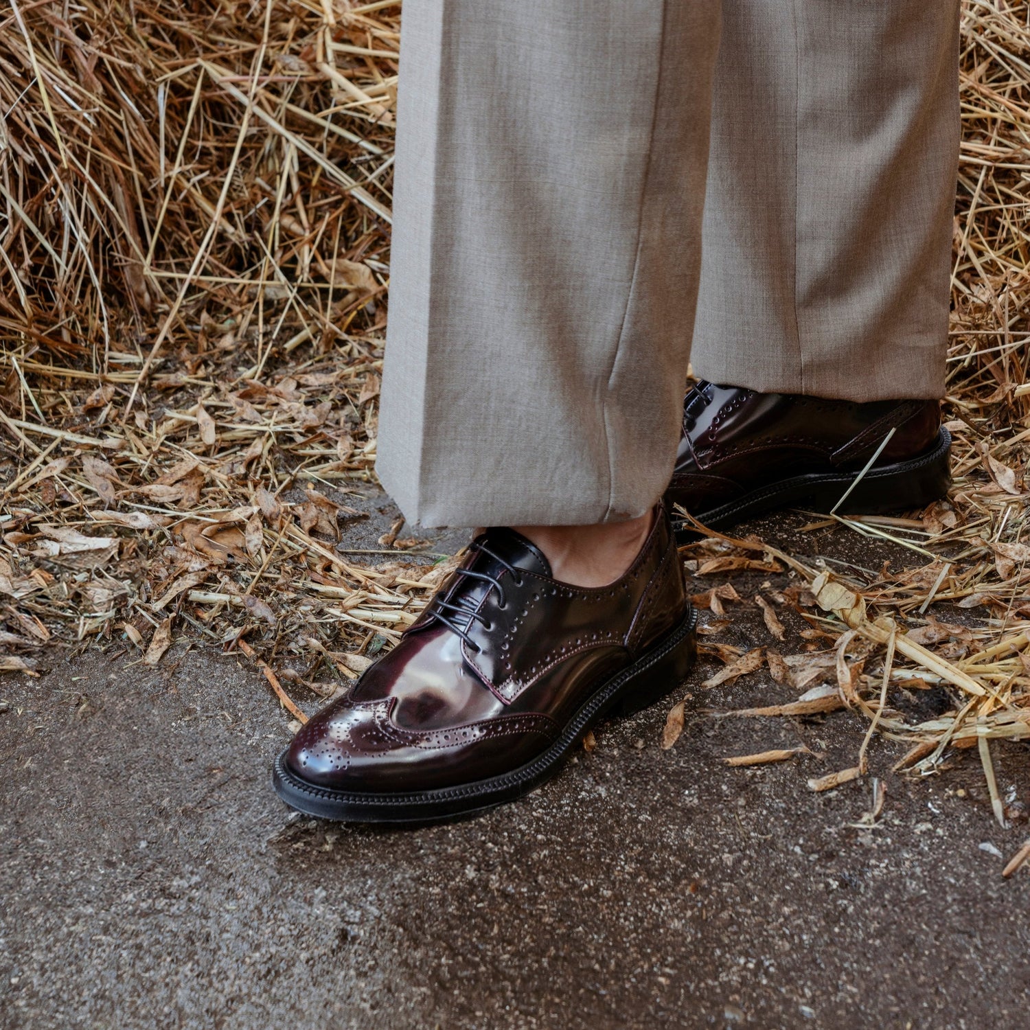 Damen-Derbies aus Leder – Bordeaux