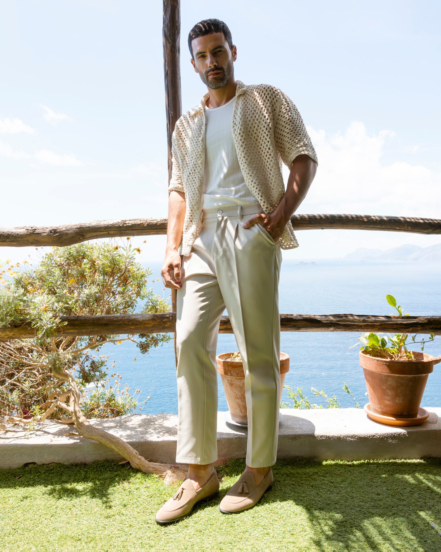 Loafer mit Schleife aus Wildleder – Taupe