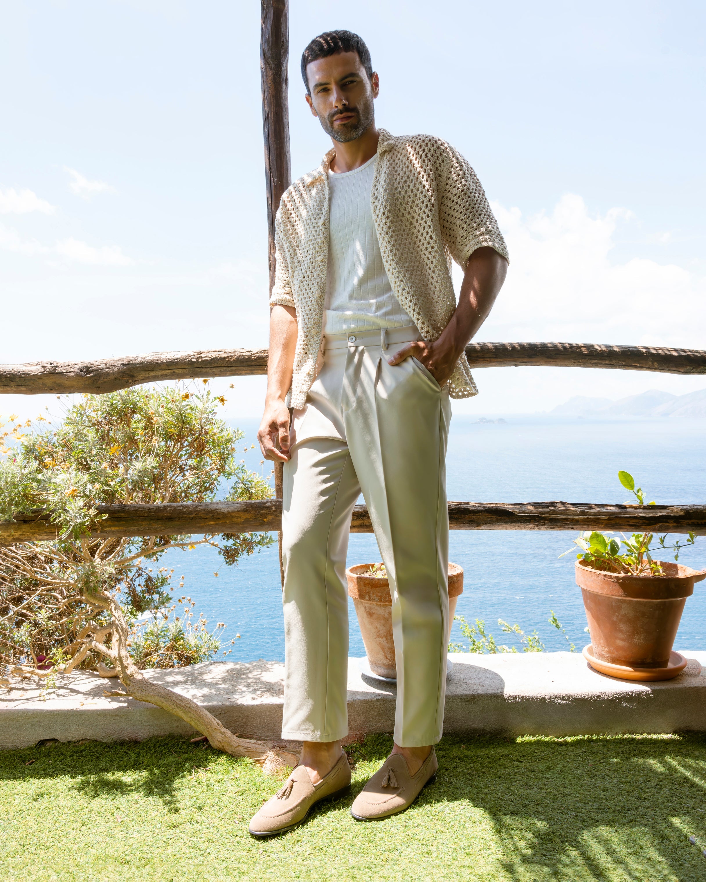 Loafer mit Schleife aus Wildleder – Taupe