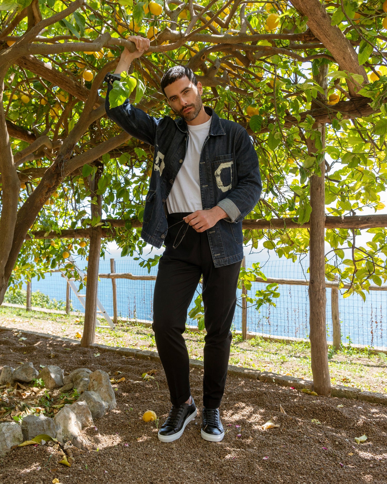 Herren-Leder-Sneakers – Schwarz