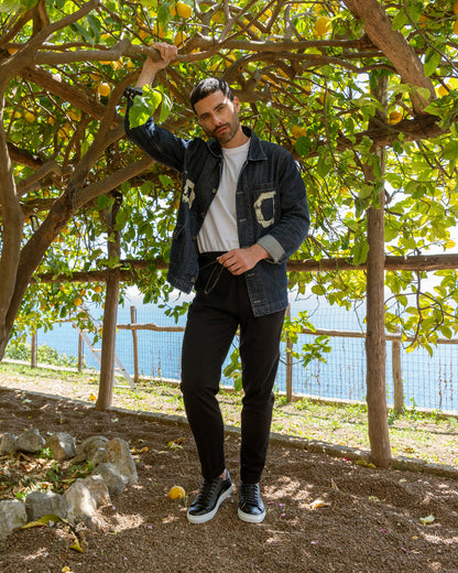 Herren Sneakers aus Leder - Schwarz