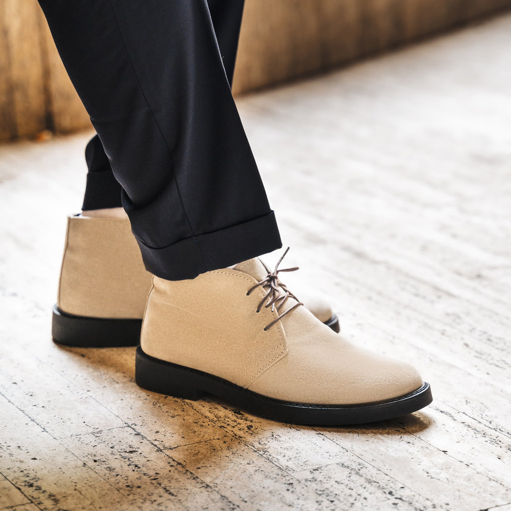 Wildleder-Stiefeletten - Taubengrau