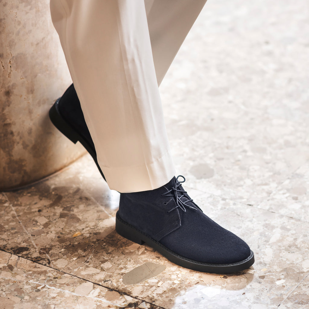 Wildleder-Stiefeletten - Blau