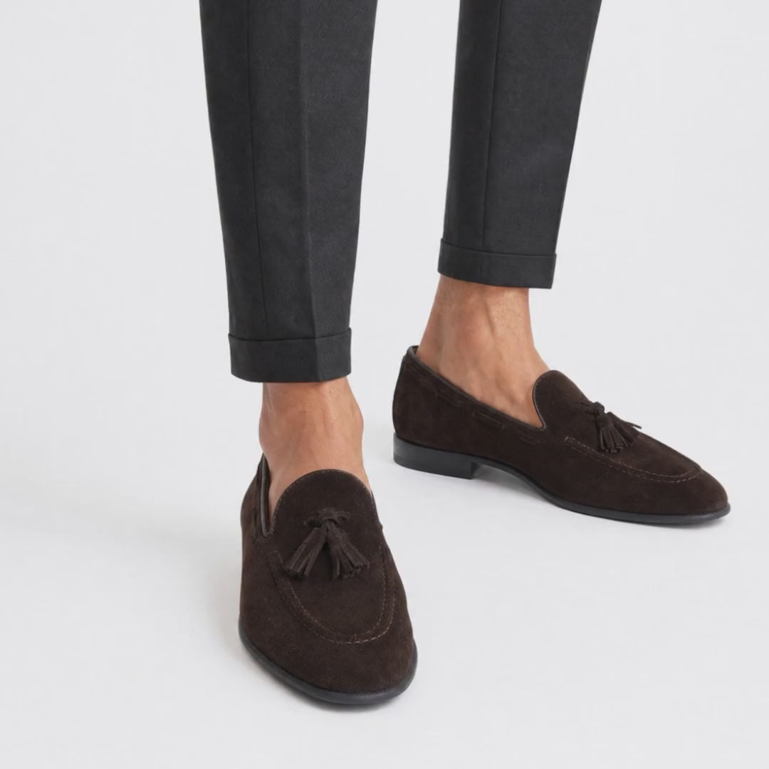 Loafer mit Schleife aus Wildleder – Dunkelbraun